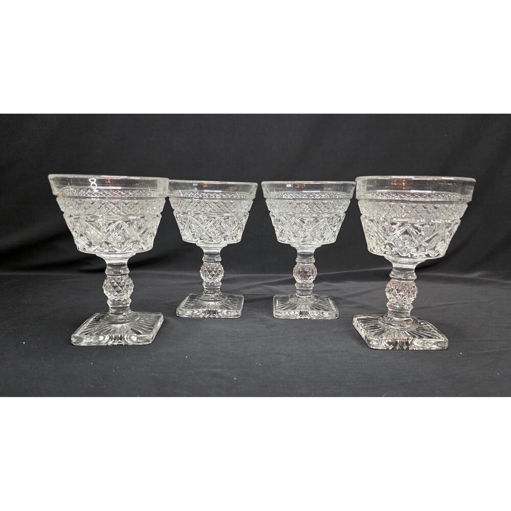 Vintage Imperial Glass Cape Cod Clear | Champagne or Sherbet Glasses | Set of 4
